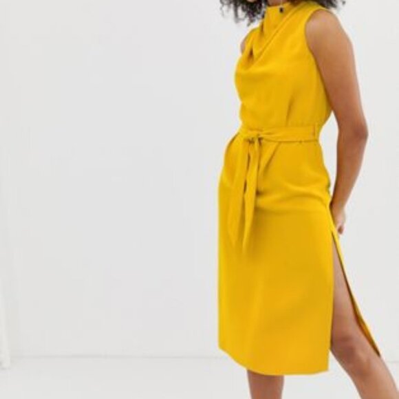 River Island Dresses & Skirts - River Island Yellow Midi Dress